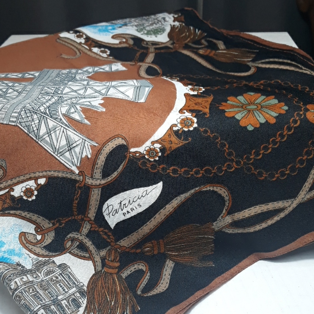 Patricia Paris brown and black scarf